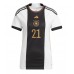 Camisa de time de futebol Alemanha Ilkay Gundogan #21 Replicas 1º Equipamento Feminina Mundo 2022 Manga Curta